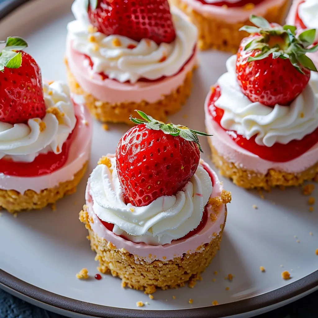 Savoureux cheesecakes frais à la fraise sans cuisson