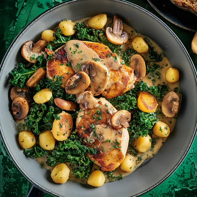 Poulet crémeux kale gnocchis