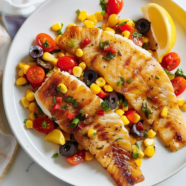 Tilapia doré avec salade croquante