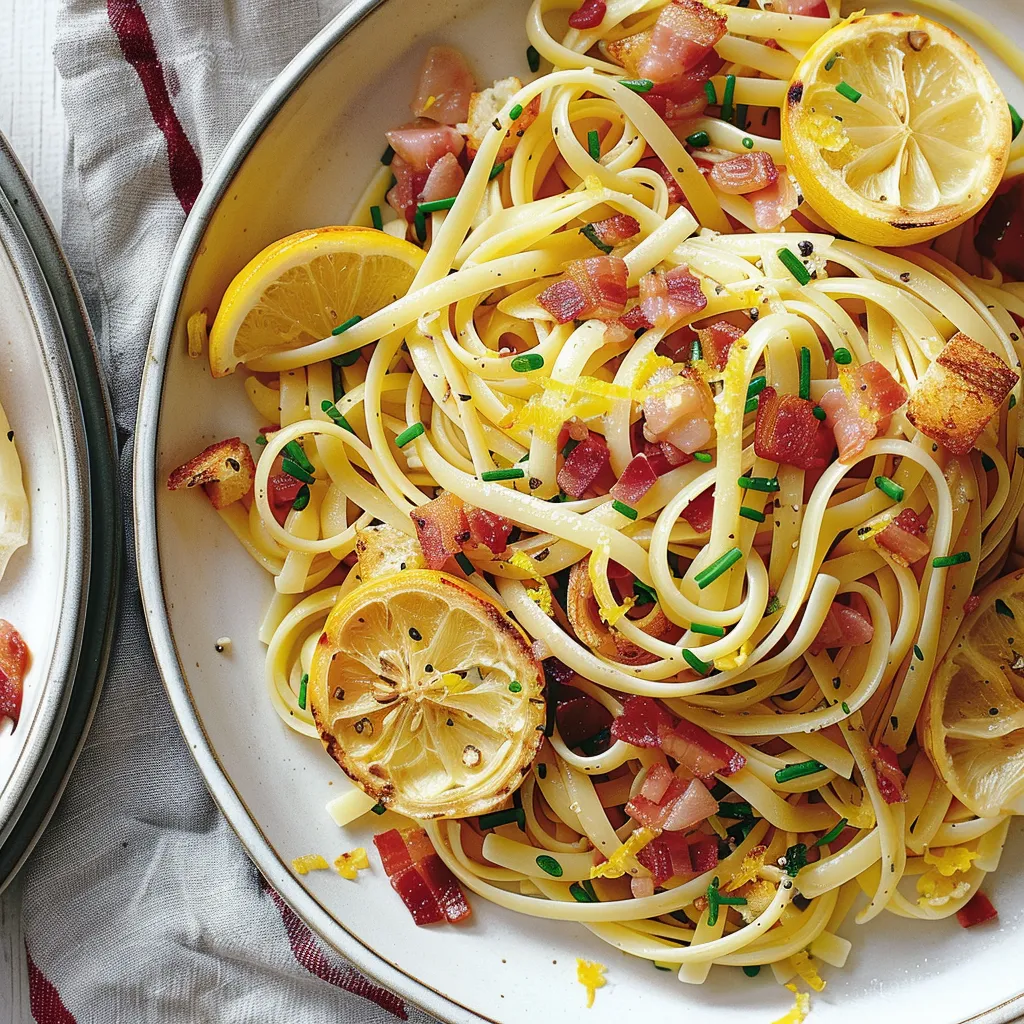 Linguines citron et artichauts frais