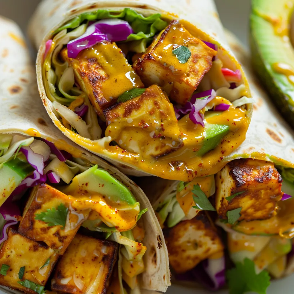 Wraps au tofu et cari