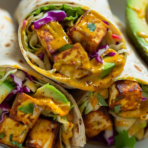 Wraps au tofu et cari