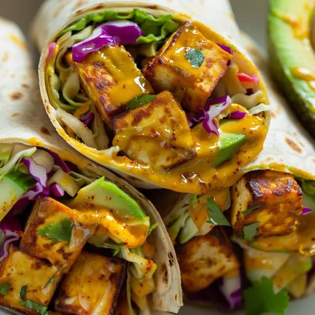 Wraps au tofu et cari