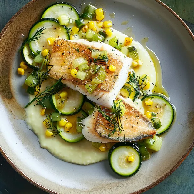 Turbot doux au maïs