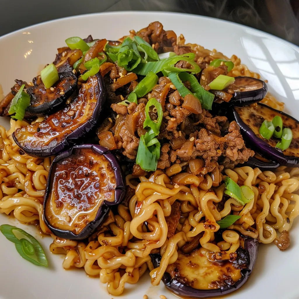 Boeuf champignons pâtes