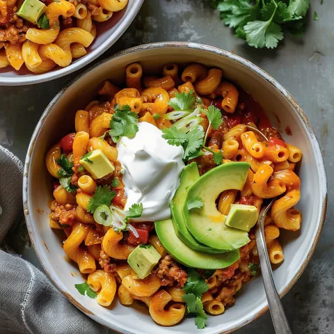 Viande et pâtes tex-mex