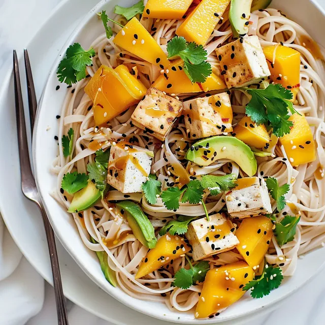 Nouilles tofu mangue tahini