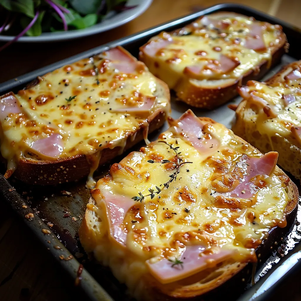 Tartines croustillantes jambon fromage