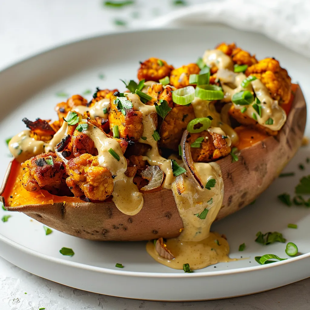 Savoureuses patates douces au tempeh