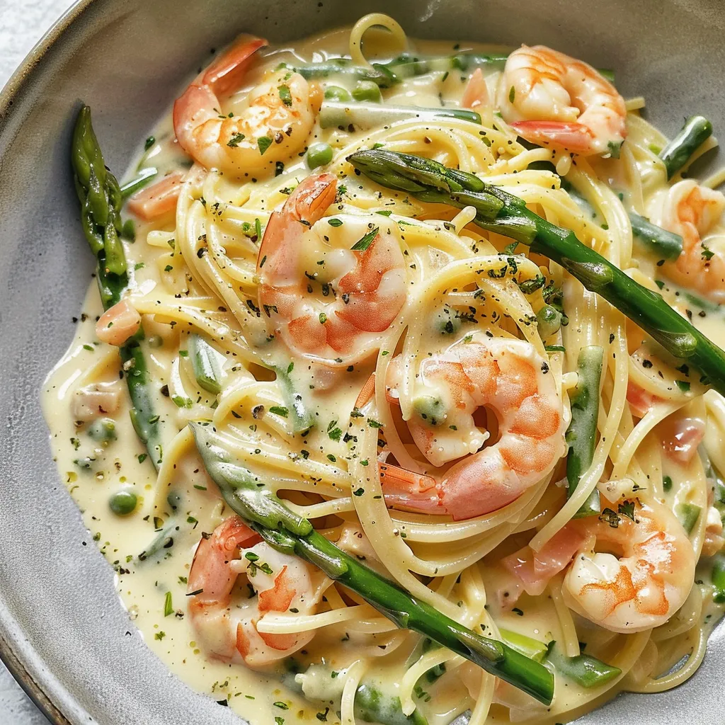 Asperges et crevettes au citron