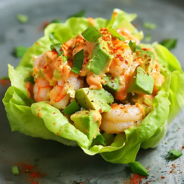 Laitue crevettes avocat