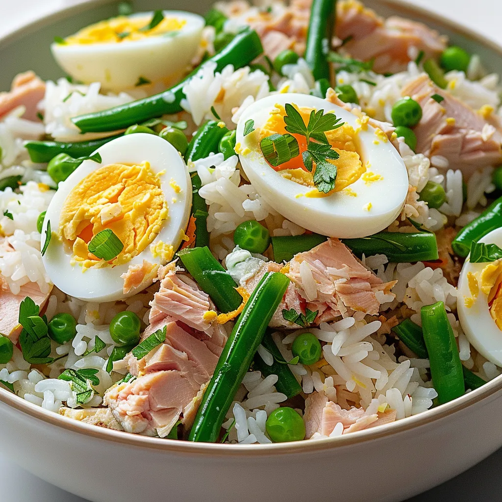 Riz thon œufs frais