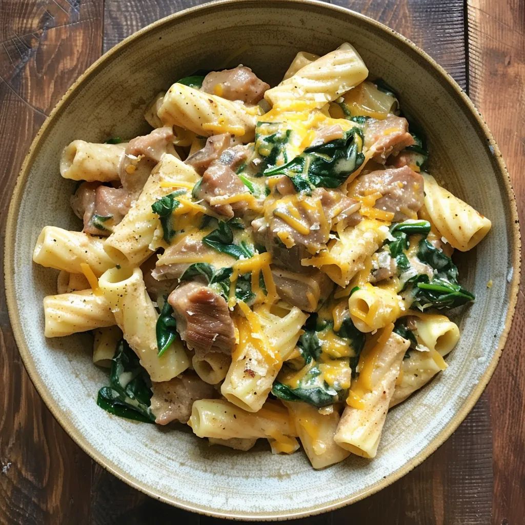 Pâtes porc braisé sauce moutarde