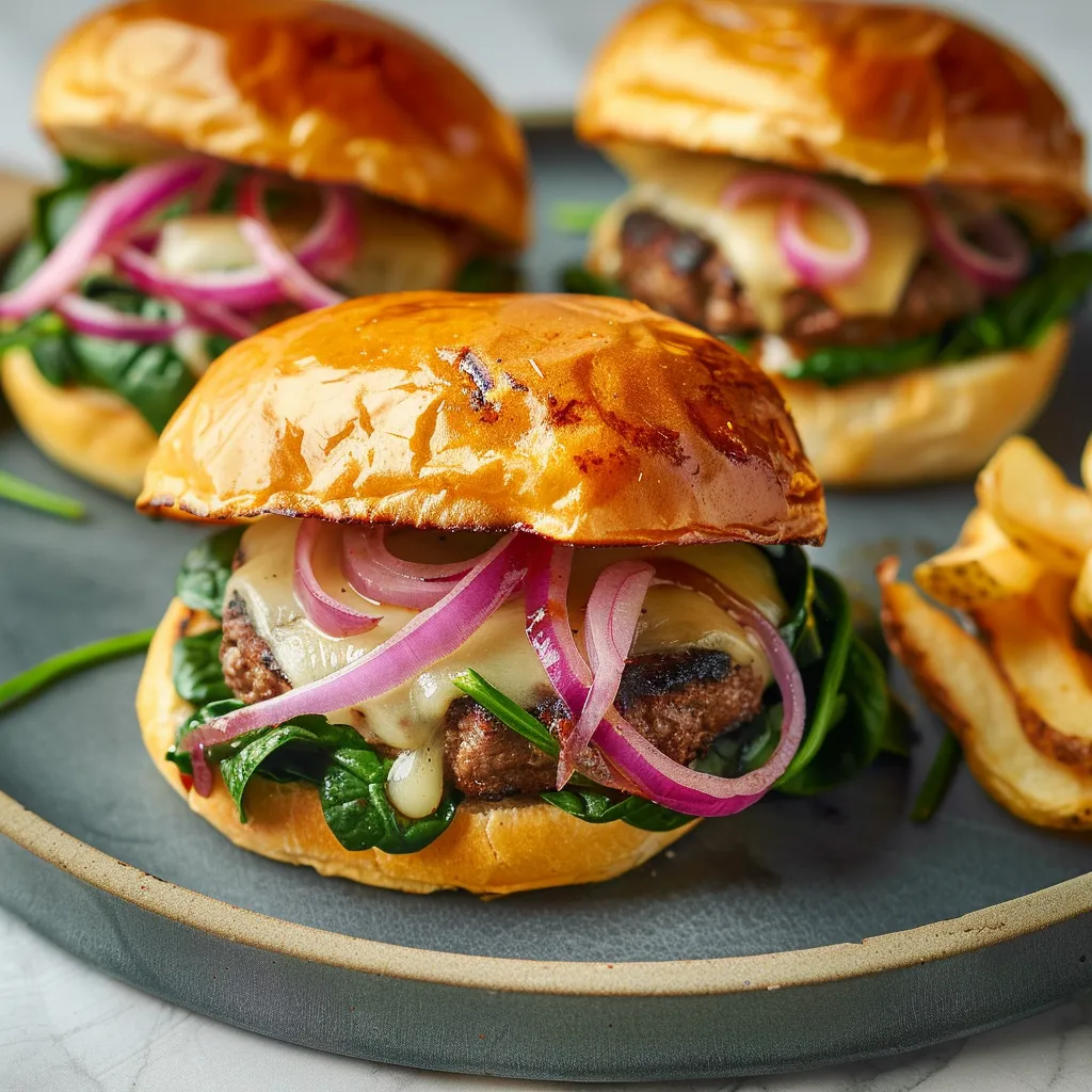 Burgers gourmands épinards