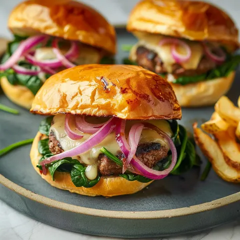 Burgers gourmands épinards