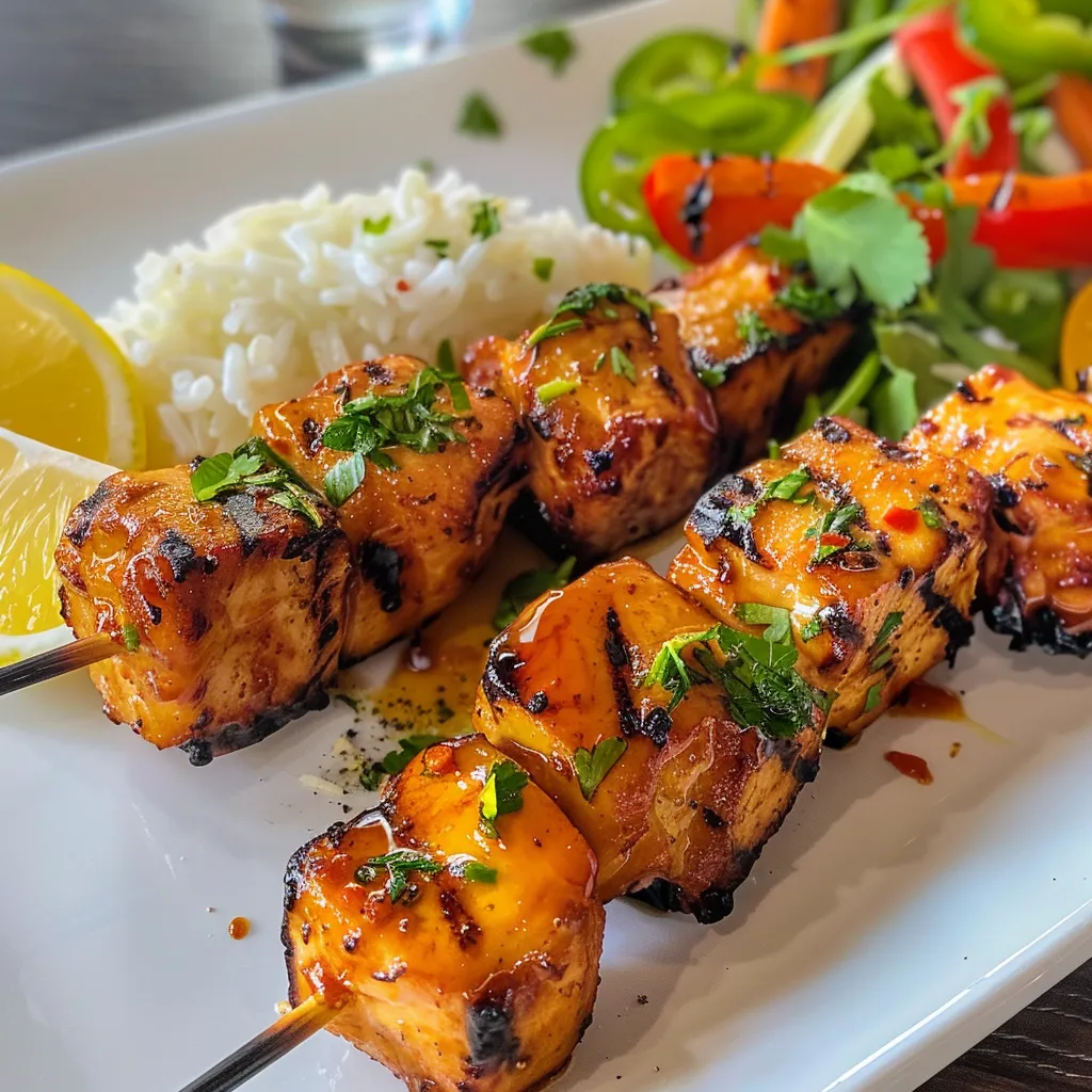 Brochettes de poulet marinées minute à la poêle