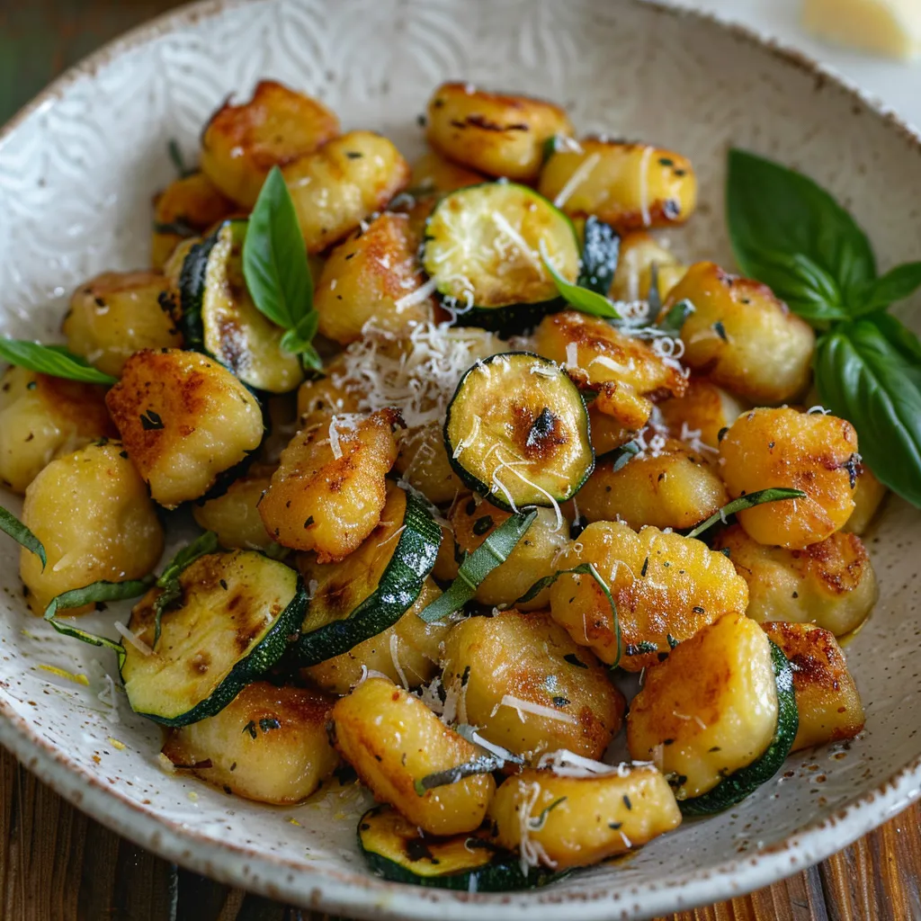 Gnocchis avec courgettes et parmesan