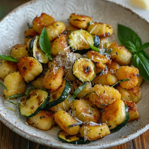 Gnocchis avec courgettes et parmesan