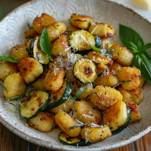 Gnocchis avec courgettes et parmesan