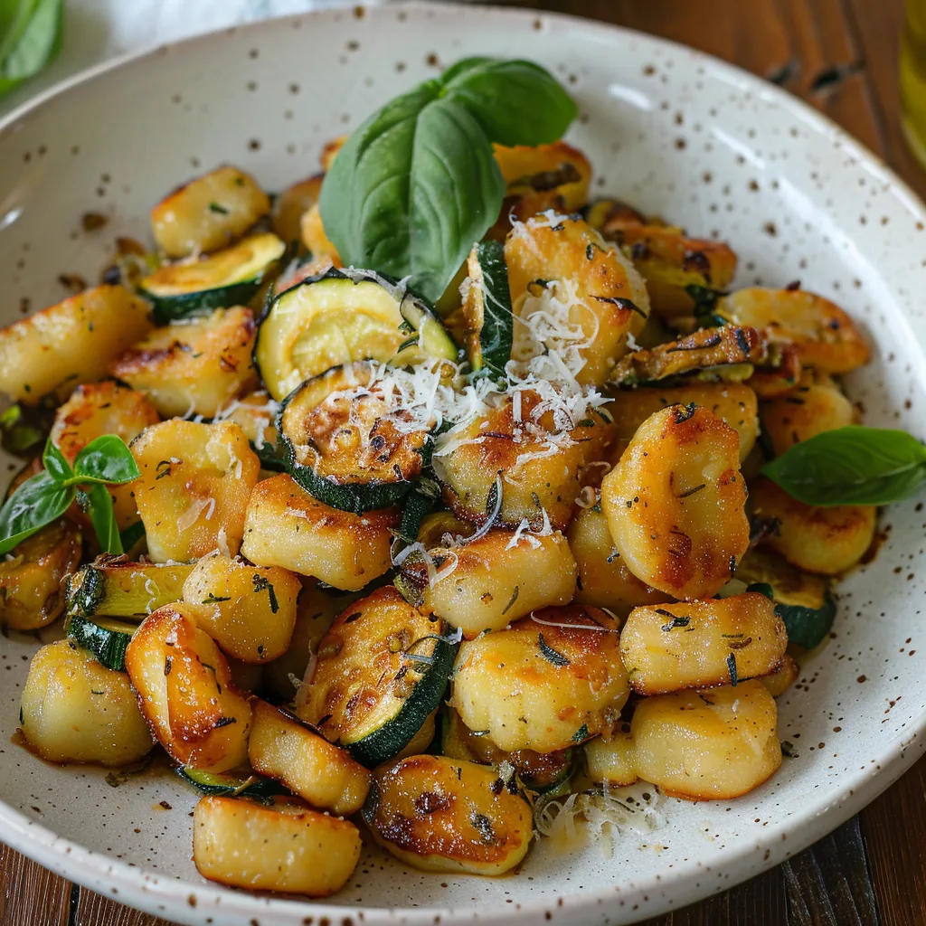 Poêlée de gnocchis aux courgettes et parmesan