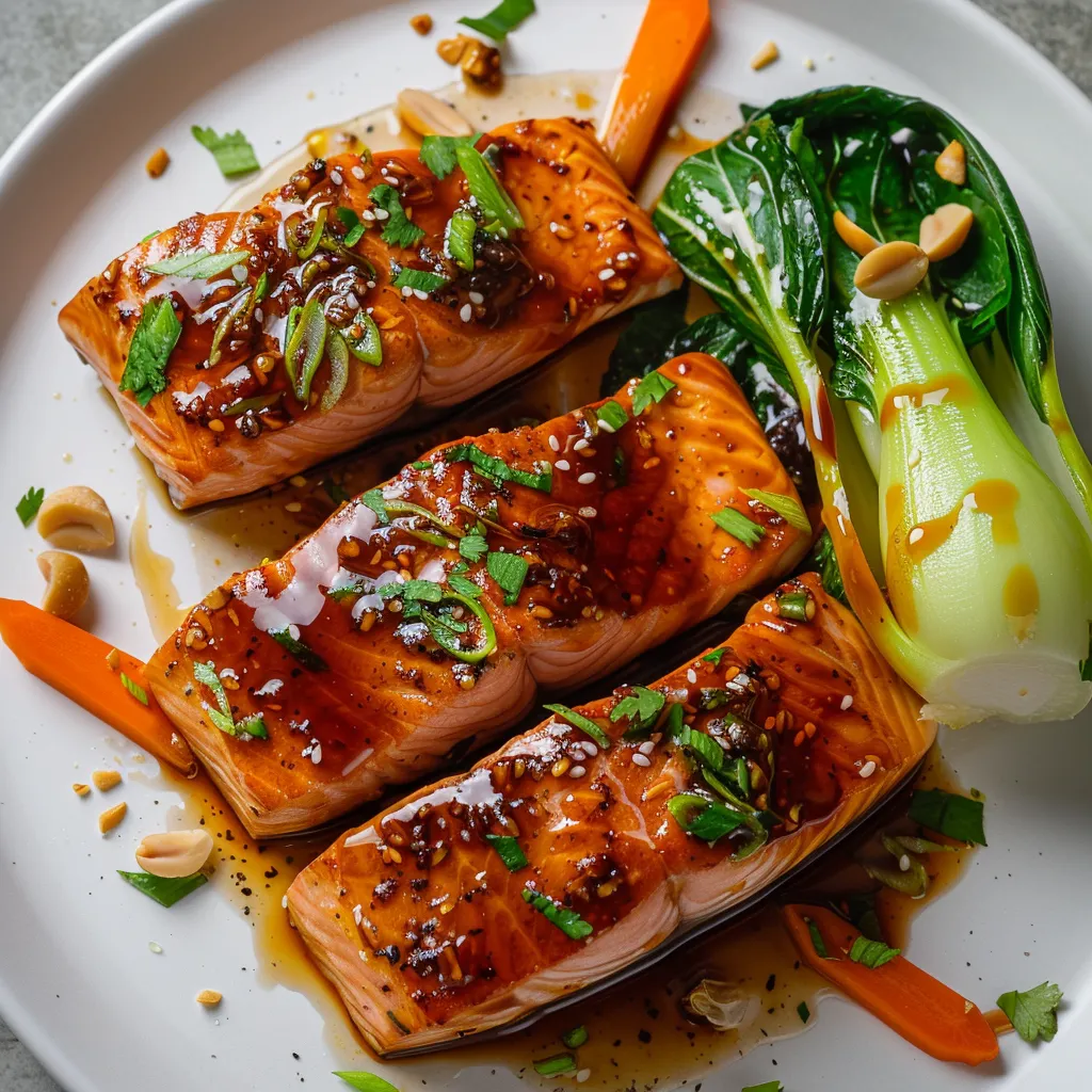 Saumon laqué au gingembre et légumes vapeur