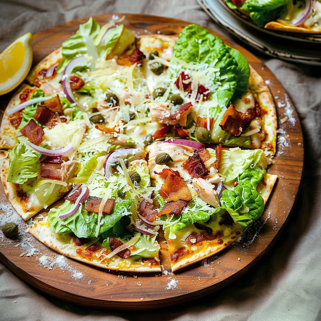 Poulet et bacon sur pizza César