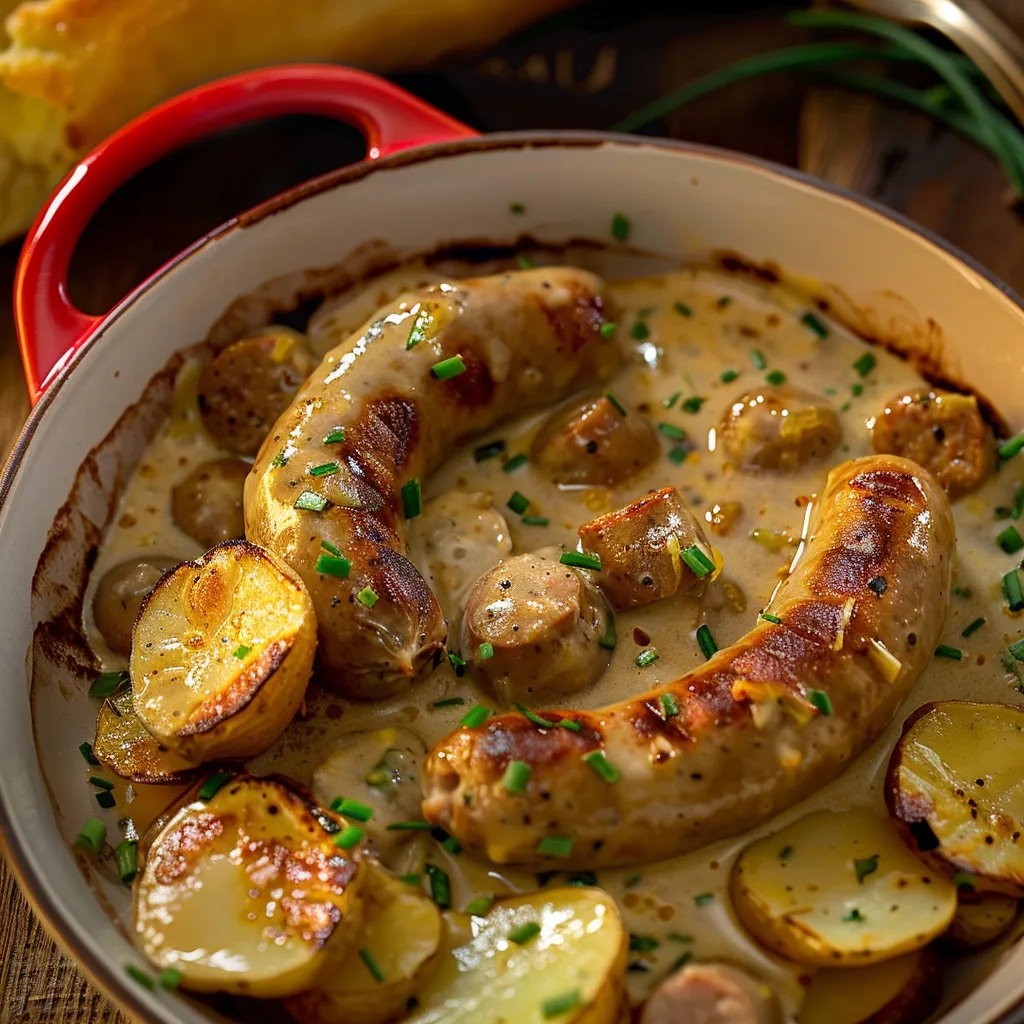 Andouillettes savoureuses au vin blanc