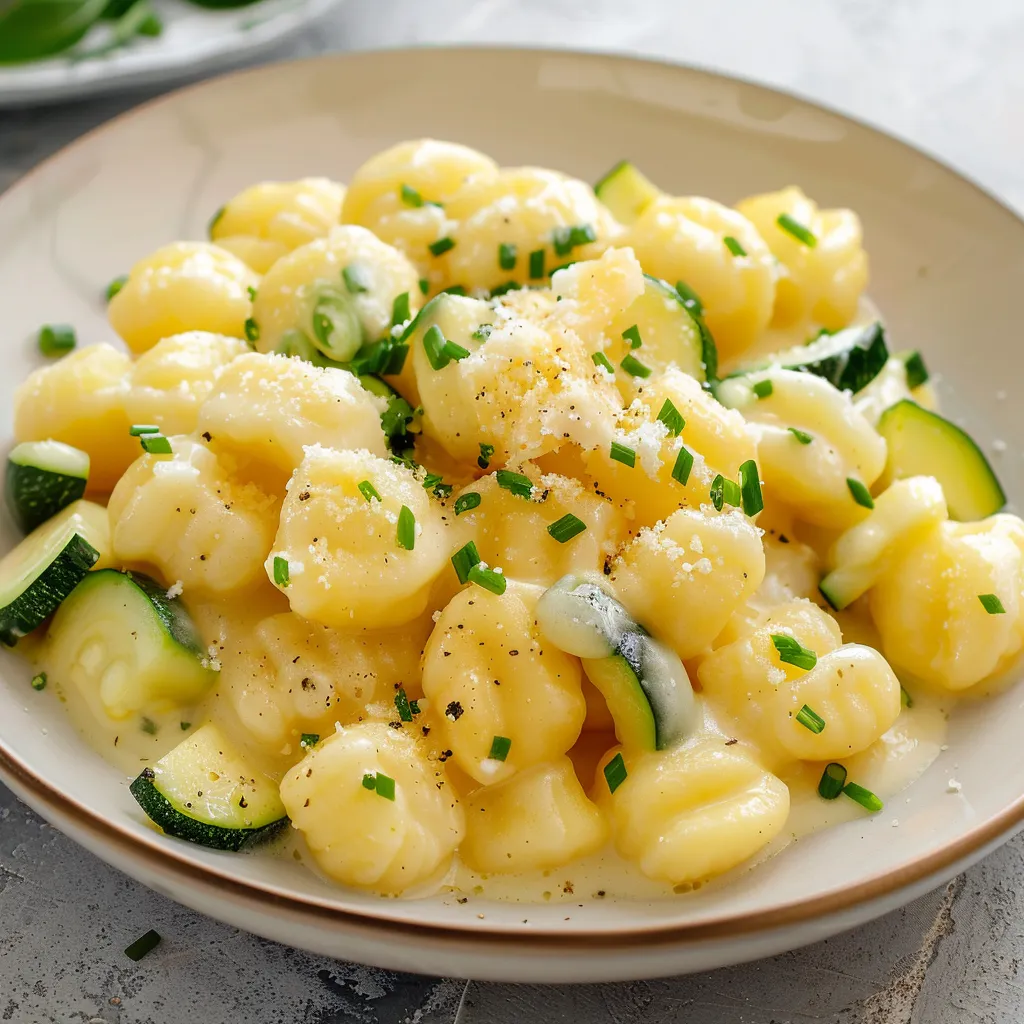 Délicieux gnocchis au fromage et légumes