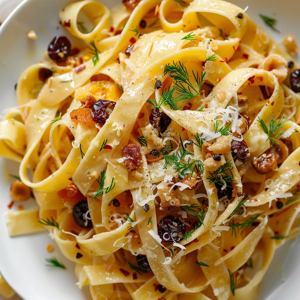 Pâtes fenouil et raisins