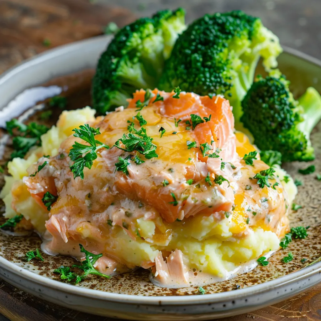 Plat onctueux de saumon sans pâte