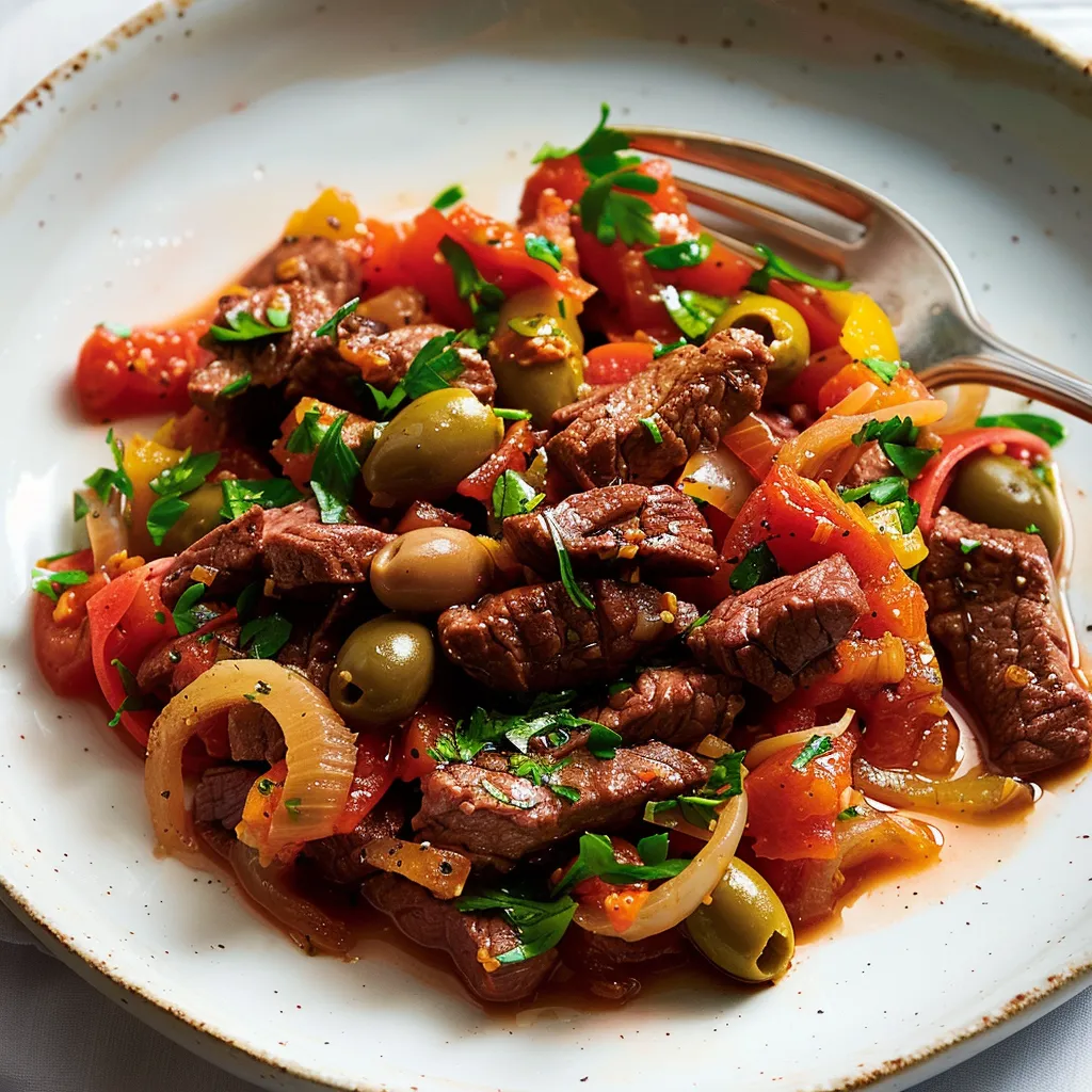 Sauté boeuf tomates olives
