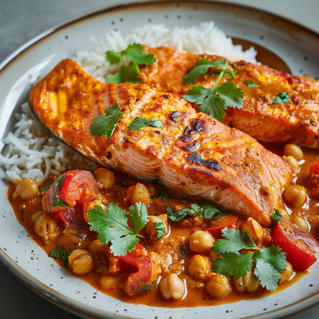 Saumon et légumes au cari