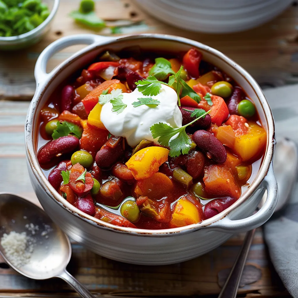 Chili végétarien gourmand aux edamames prêt à servir