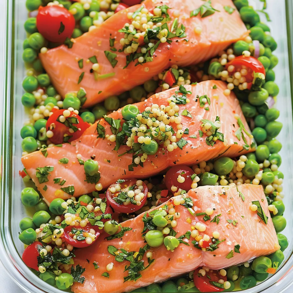 Assiette de saumon froid et taboulé herbes