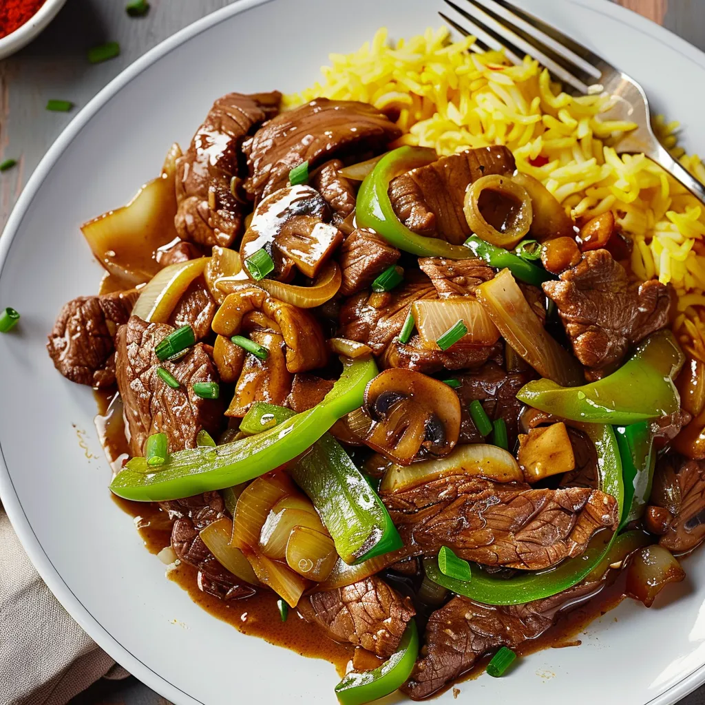 Bœuf sauté avec légumes colorés et plein de saveur