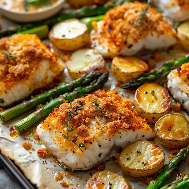 Poisson et légumes croustillants