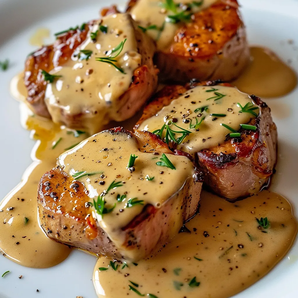 Filet mignon de porc crème moutarde