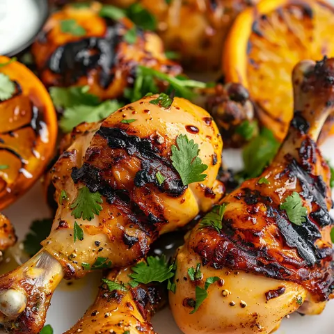 Poulet orange et bière grillé
