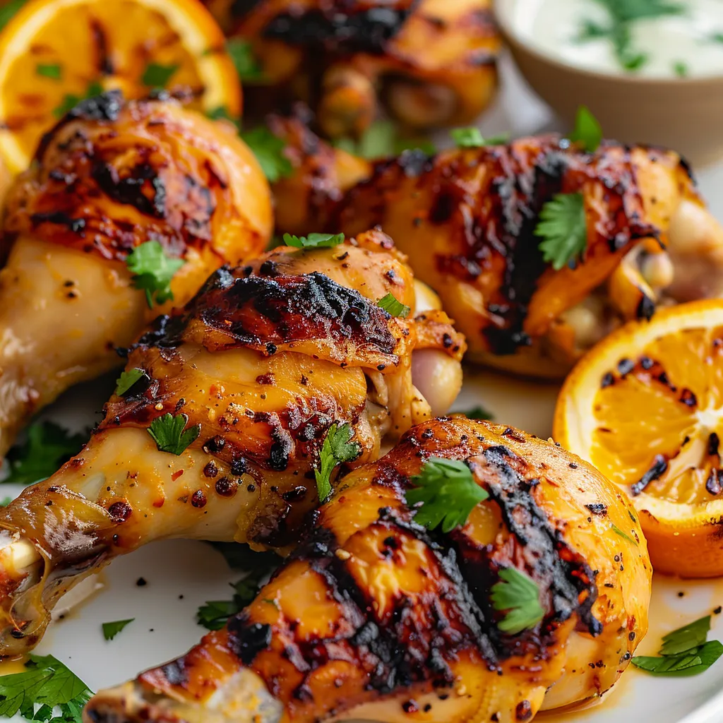Pilons de poulet à l’orange et à la bière en marinade