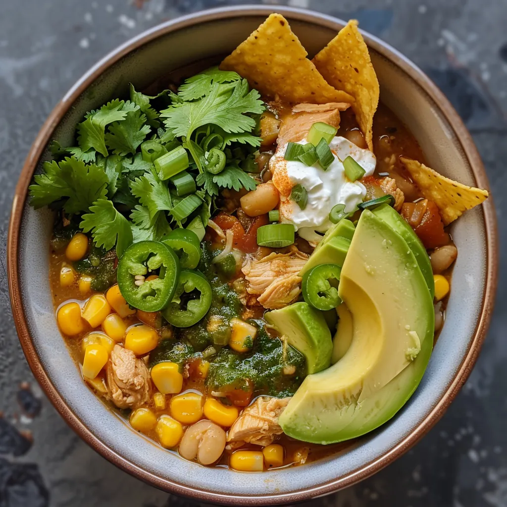 Chili blanc savoureux au poulet