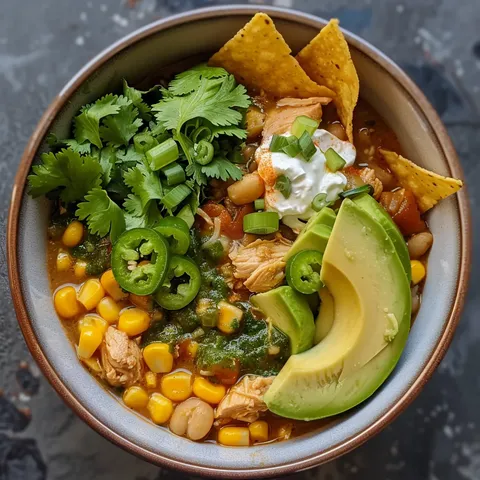 Chili blanc savoureux au poulet