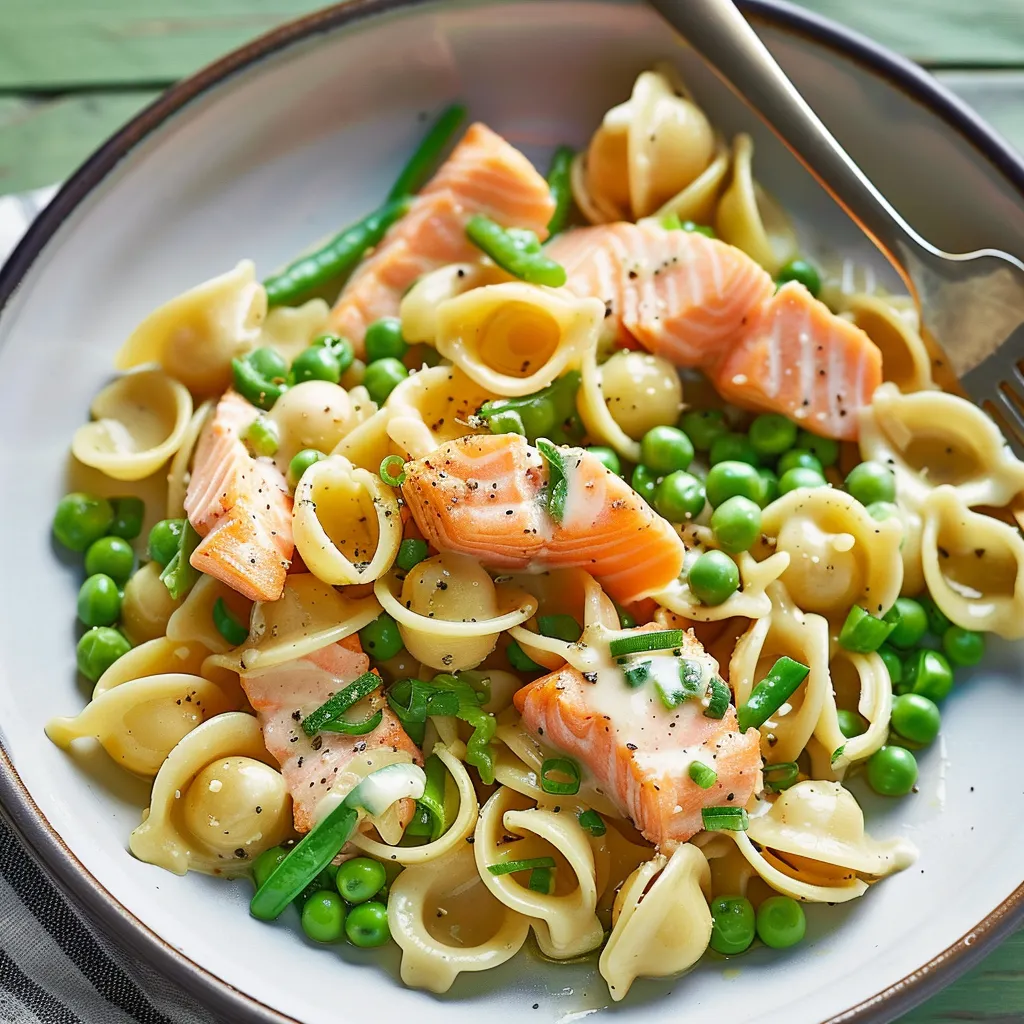 Pois et saumon savoureux