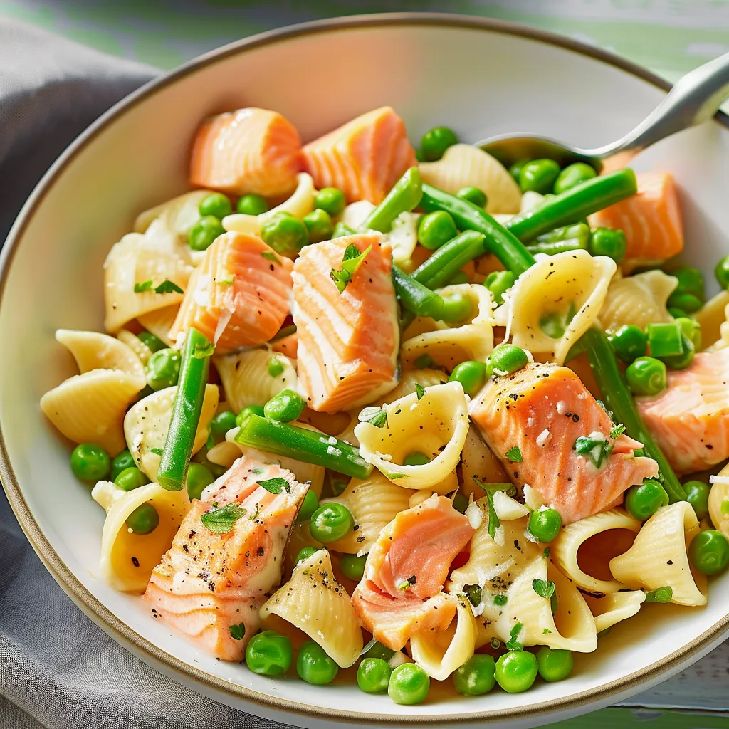 Pâtes petits pois saumon - Délicieux et équilibré