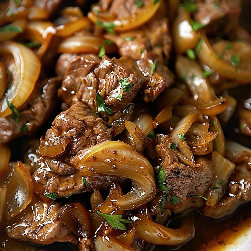 Bœuf aux oignons et miel