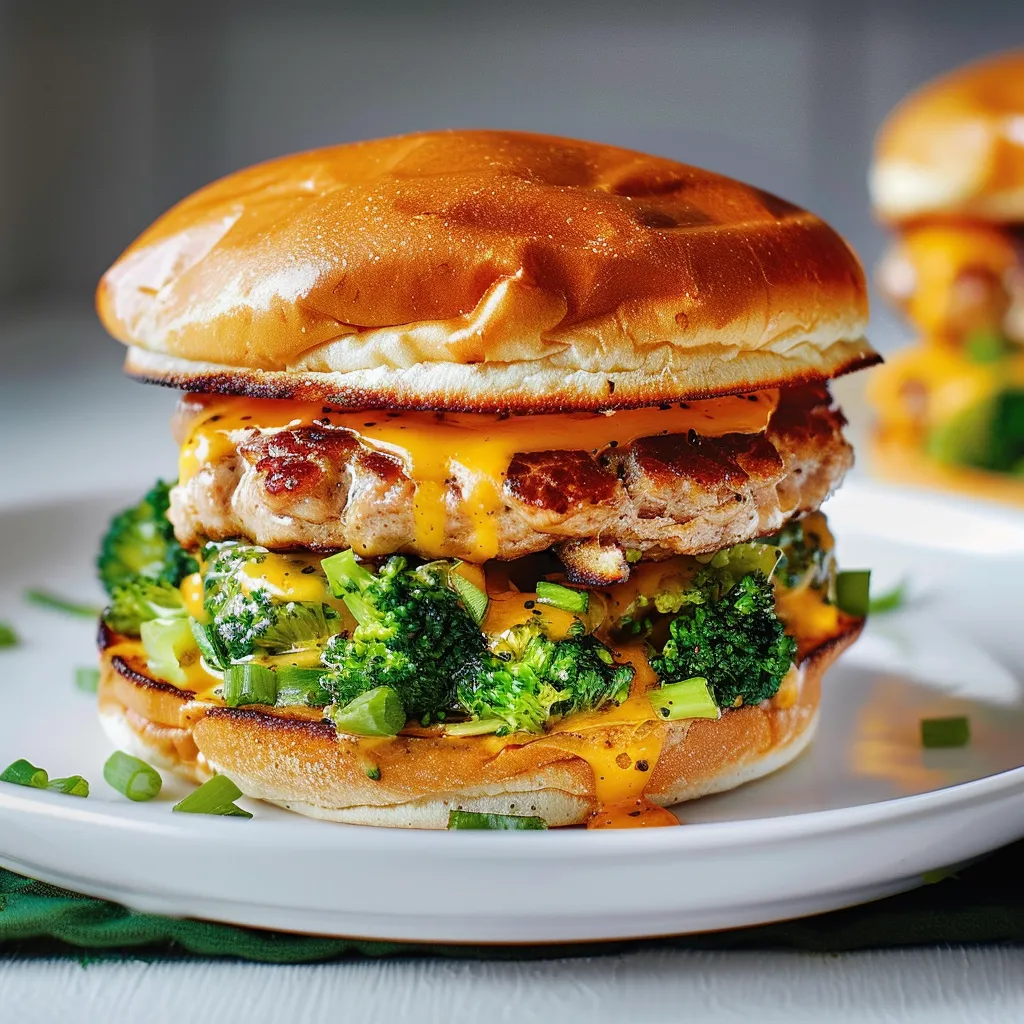 Burger brocoli et porc