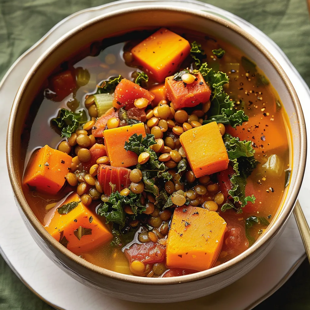 Servez un bon bol réconfortant de lentilles et kale