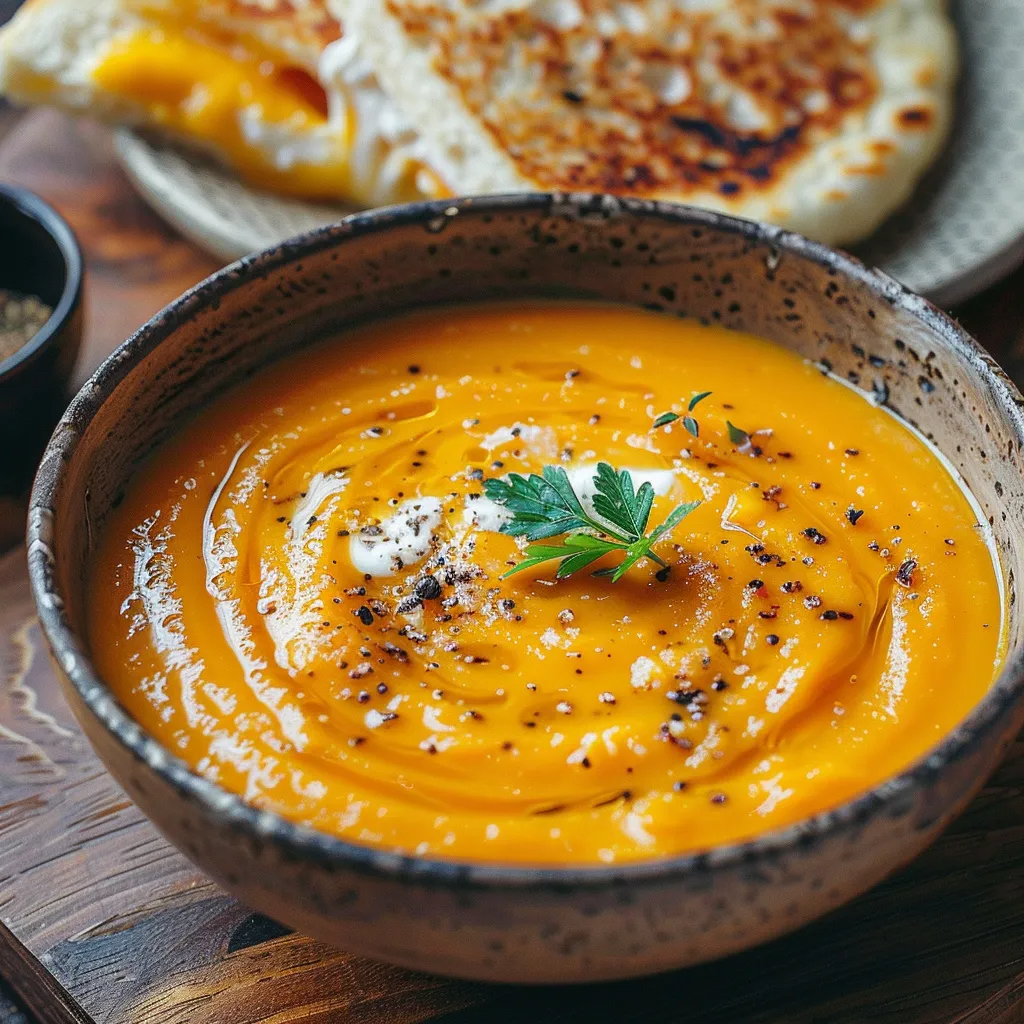 Dégustez une crème soyeuse carottes et lentilles corail