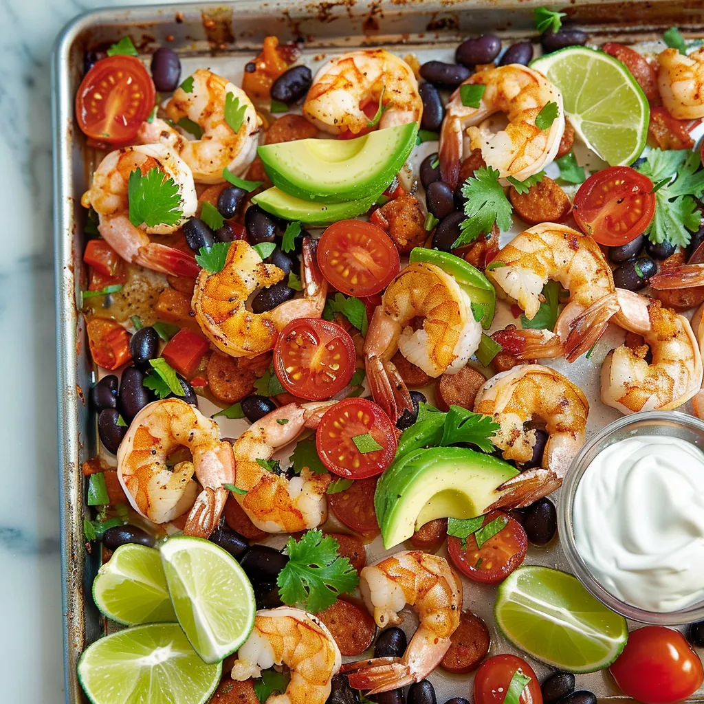 Plaque crémeuse aux crevettes chorizo haricots