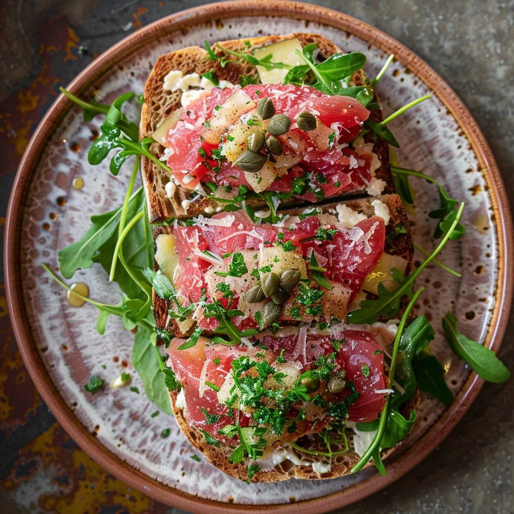 Tartines délicieuses au thon et fromage fondant