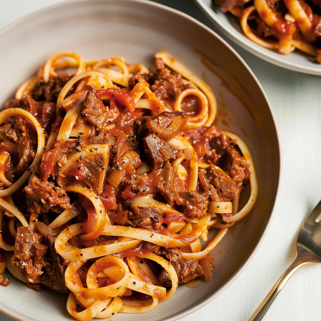 Pâtes tendre au ragoût